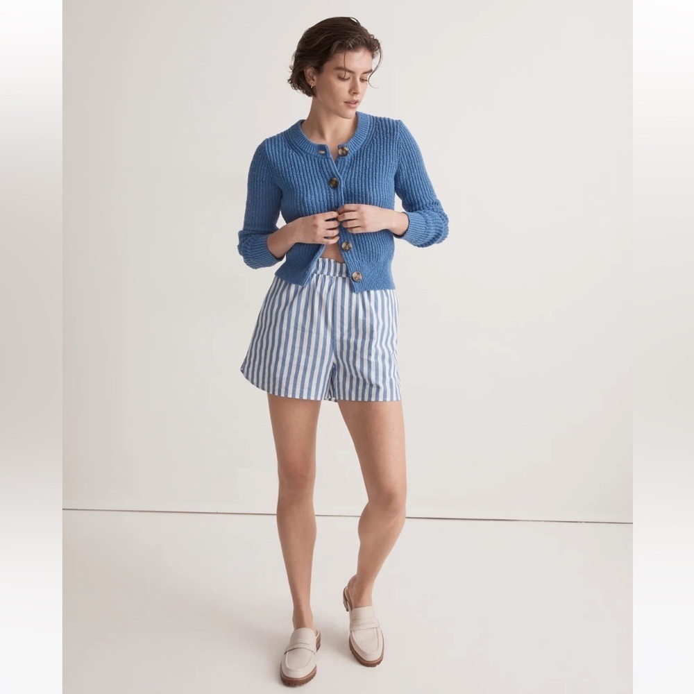 MADEWELL | Textural-Knit Cardigan Sweater hermitage blue - Picture 3 of 9